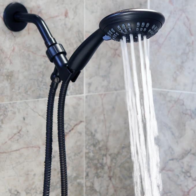 Luxury Handheld Shower Kit - 2.5 GPM - Oil-Rubbed Bronze | 6 Function High Pressure Removable Hand Held Showerhead with Hose and Mount, Easy Install for Boosting Low Water Flow Baths