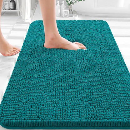 OLANLY Bathroom Rugs 32x20, Extra Soft Absorbent Chenille Bath Rugs | Deep Lake, Quick-Drying Rubber Backing, Machine Washable Bath Mat for Bathroom Floor, Tub and Shower, Home Decor Accessories