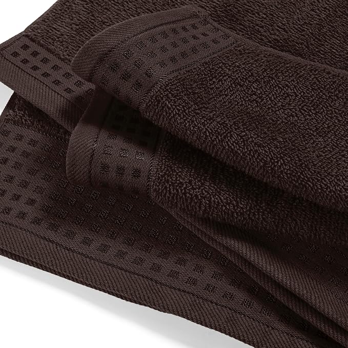 GLAMBURG Ultra Soft 4 Pack Oversized Bath Towel Set 27x54 inches, 100% Cotton Bath Towels, Highly Absorbant Compact Quickdry & Lightweight Towel, Ideal for Gym Travel Camp Pool - Chocolate Brown