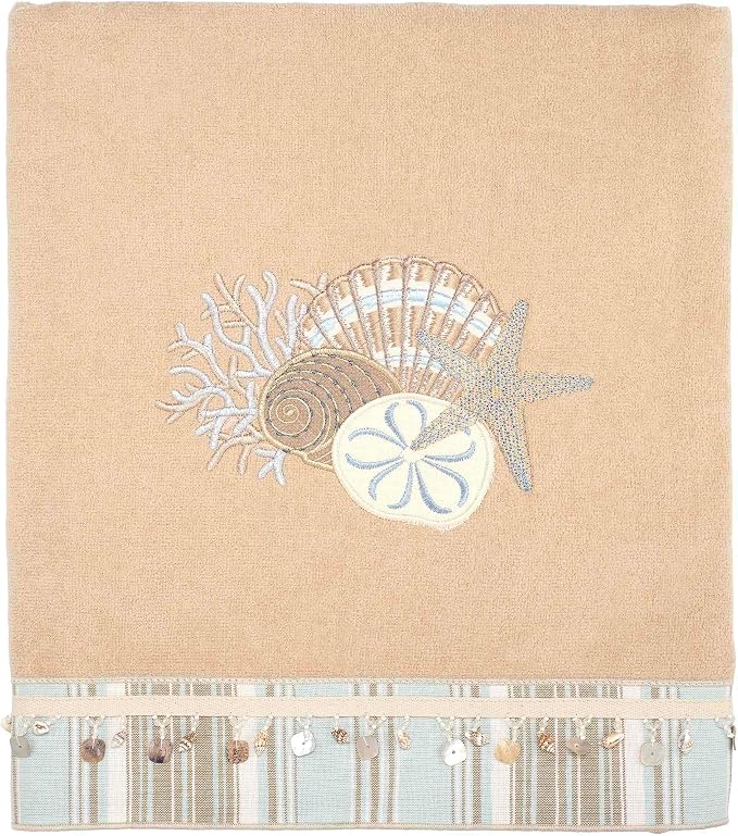Avanti Linens - 3pc Towel Set, Soft & Absorbent Cotton, Coastal Home Decor (by The Sea Collection, Rattan)