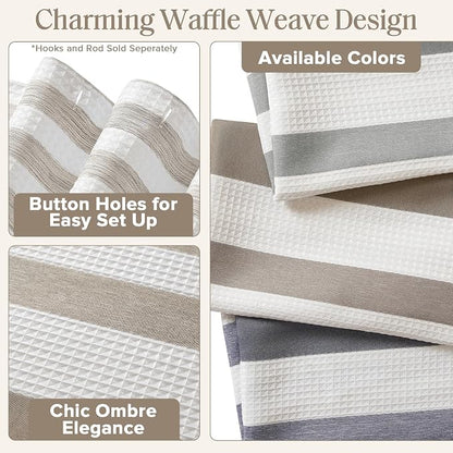 Madison Park Long Shower Curtain for Bathroom, Taupe Ombre, 72" x 78" | Ariana Ombre Cozy, Spa Quality Modern Waffle Weave Contemporary, 3M Scotchgard Treatment, Machine Washable