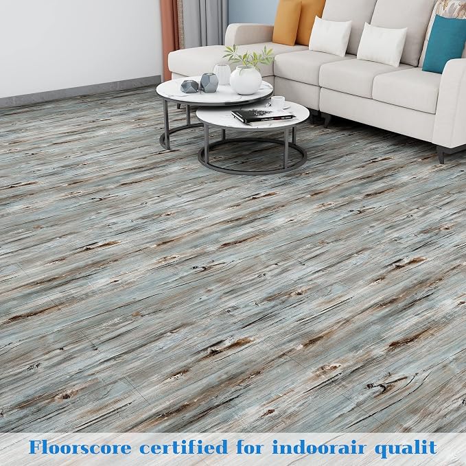 Lareko Peel and Stick Floor Tile, Waterproof Vinyl Plank Flooring | 36-Pack 54 Sq.Ft, Self-Adhesive Laminate Vinyl Tiles,Realistic Wood Grain for DIY Bathroom, Laundry Room & Rental Upgrades