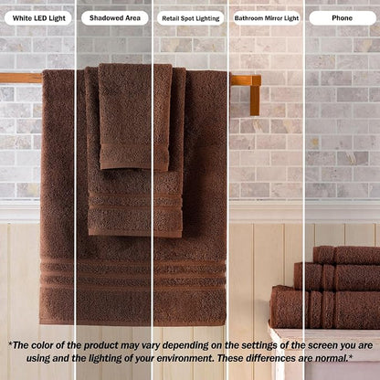 Washcloth Linen Set Premium Original Turkish Cotton, Hotel Quality for Maximum Softness & Absorbency for Face, Hand, Kitchen & Cleaning (Brown, Washcloth Set)