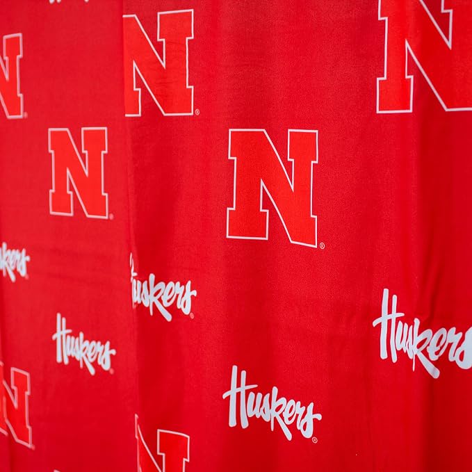 Everything Comfy Nebraska Cornhuskers Bright and Colorful Shower Curtain Cover 70" x 72"