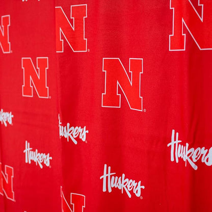 Everything Comfy Nebraska Cornhuskers Bright and Colorful Shower Curtain Cover 70" x 72"