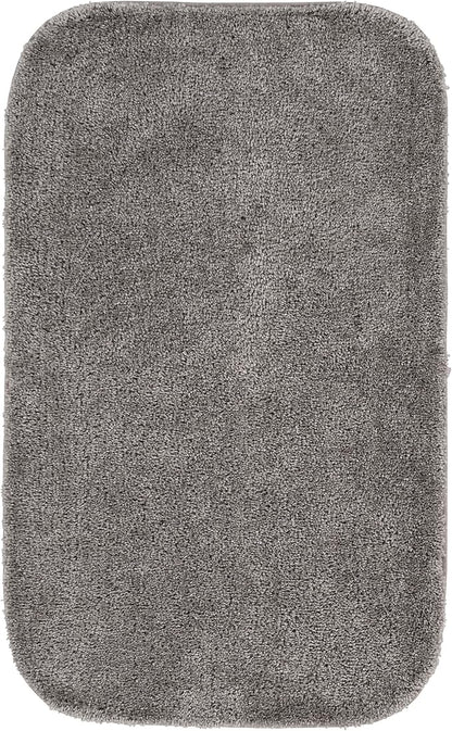 Garland Rug Traditional Nylon Washable Medium Gray 24" X 40" Bath Rug - Soft, Absorbent, and Stylish for Your Bathroom