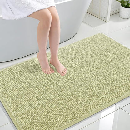 OLANLY Large Bathroom Rugs 47x32, Extra Soft Absorbent Chenille Bath Rugs | Vanilla, Quick-Drying Rubber Backing, Machine Washable Bath Mat for Bathroom Floor, Tub and Shower, Home Decor Accessories