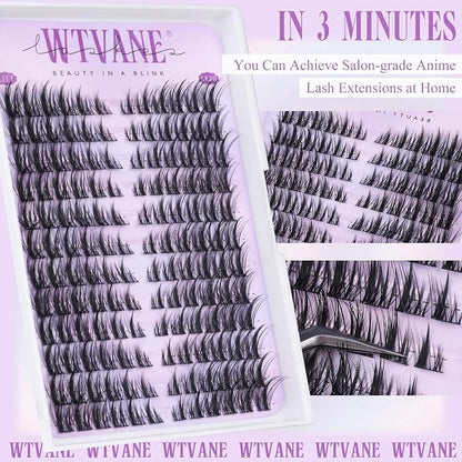 Wispy Lash Clusters Spiky Eyelash Clusters Left & Right Cluster Eyelashes Extensions Cat Eye Lashes Clusters 8-16mm Individual Lash Extension DIY by Wtvane