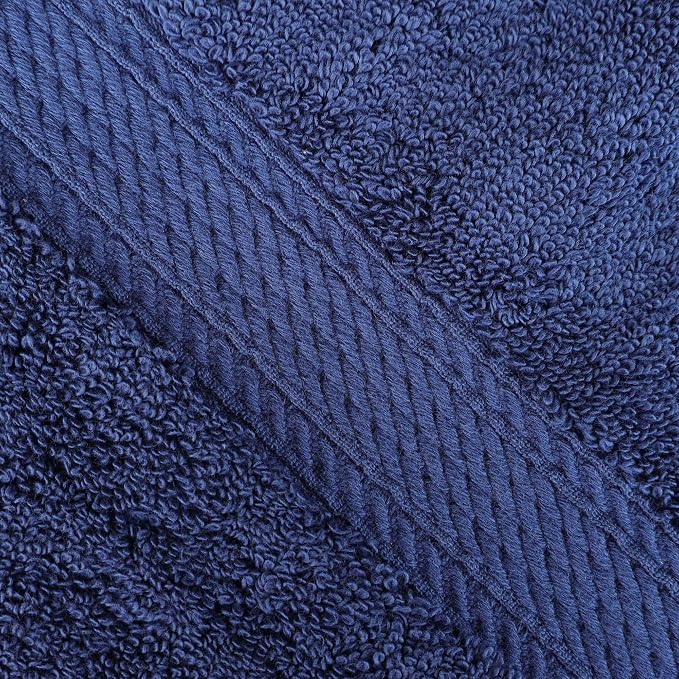 SUPERIOR Egyptian Cotton Pile Plush Bath Sheet, 2 Piece Set, Navy Blue | Highly Absorbent, Ultra Soft Luxury 800 GSM Towel Set for Bathroom, Shower, Hotel Essentials Oversize Plush Madeline Towels