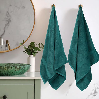 SUPERIOR Egyptian Cotton Plush & Absorbent, Bath Towel Set of 2, Teal | Quick Dry, Soft Luxury Towel Set, Bath Essentials for Bathroom, Guest Bath, Spa, 2 Piece Bath, Madeline Towels