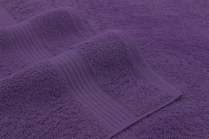 American Veteran Towel, 100% Cotton Turkish Bath Towels for Bathroom 4 Pack, 27x54 Extra Large Premium Soft Drying Bathroom Towels, Purple