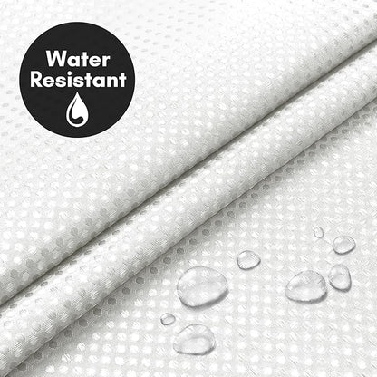 Americanflat 72x75 Hookless Waffle Pattern Shower Curtain - Water-Resistant Long Shower Curtain with Sheer Panel, Snap-in Liner, and Durable Grommets - 100% Polyester - White