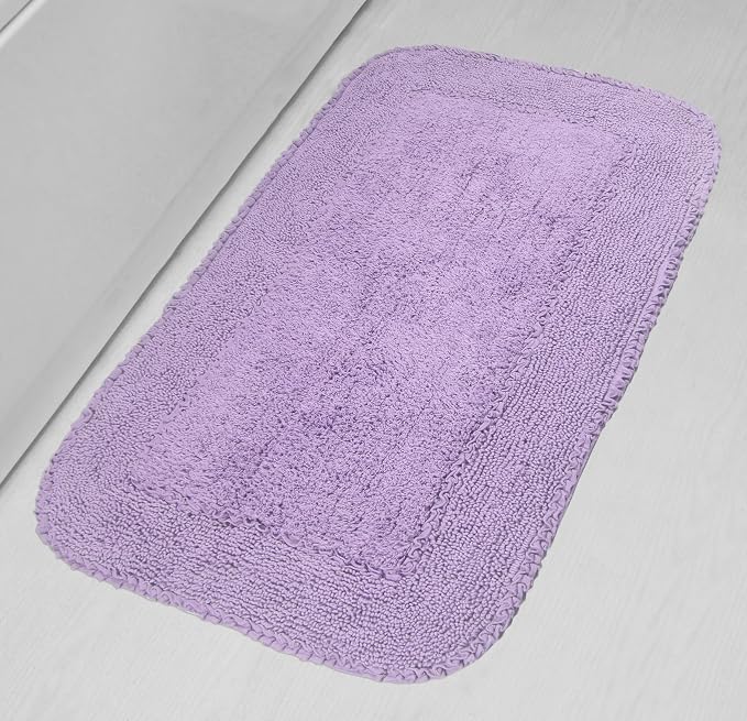 Home Weavers Radiant Collection 100% Cotton Bathroom Rugs Set, Washable Rug, Thick Extra Soft and Absorbent Bath Rug, Kitchen Mat, Bath Mat Set, Bath Floor Mat Non Slip, 24"x40" Rectangle, Purple