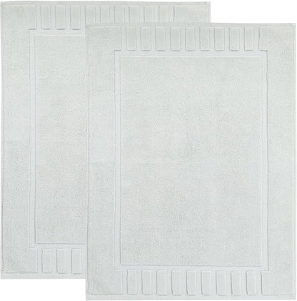 Superior 100% Cotton Bathmat Set, Bath Mats, Bathroom Decor, Shower, Bathtub Essentials, Home Accessories, Washable Rug, No Backing, Heavyweight, Leo Collection, Set of 2, 22" x 35", Aqua Marine