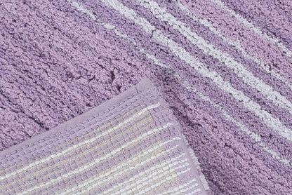 Home Weavers 100% Cotton Gradiation Collection Bathroom Décor | Washable Rug | Bathroom Mat | Kitchen Mat | Bathroom Rug Set | Bath Mat Set | Bath Floor Mat Non Slip, 3 Piece Set with Runner, Purple