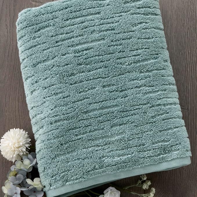 SKL Home CloudSoft 100% Cotton Luxury 4-Piece Bath Towel Set, Teal | Premium spa-level quality. 600 GSM weight. Ultra plush & absorbent.