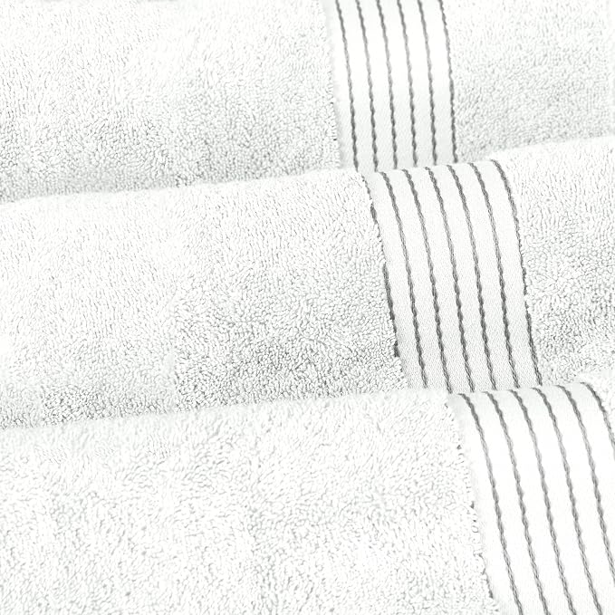 Elegant Comfort Premium Super Soft Highly Absorbent 1 Piece Oversized Bath Sheets - 40" x 80" inch, Luxurious Hotel Spa Quality 100% Turkish Cotton Extra Large Bath Towels for Adults, White/Gray