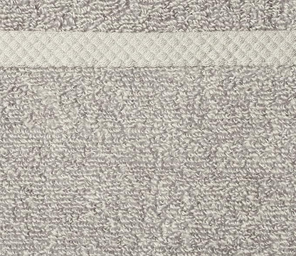 Amazon Basics 100% Cotton Washcloths, Quick-Dry, 12" x 12", Platinum, 12-Pack