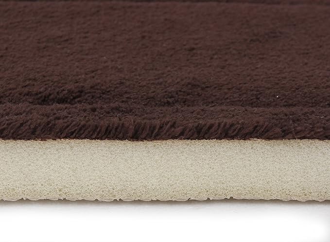 Ultra-Soft Extra-Thick Memory Foam Bath Mat (17 in x 24 in, Coffee Brown)