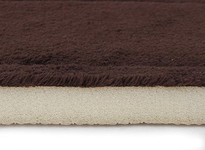 Ultra-Soft Extra-Thick Memory Foam Bath Mat (17 in x 24 in, Coffee Brown)