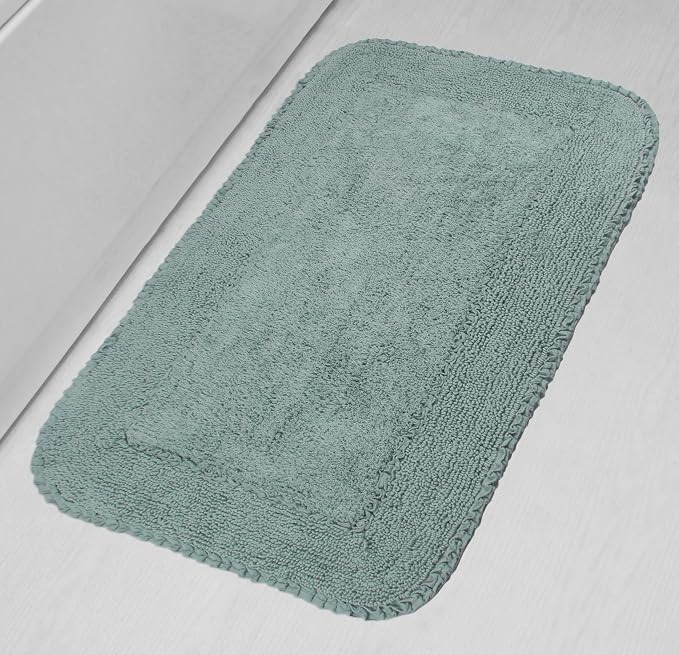 Home Weavers Radiant Collection 100% Cotton Bathroom Rugs Set, Machine Washable Rug, Extra Soft and Absorbent Bath Rug, Kitchen Mat, Bath Mat Set, Bath Floor Mat Non Slip, 24"x40" Rectangle, Blue
