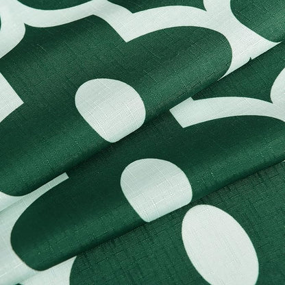 Fabric Modern Moroccan Shower Curtains for Bathroom-Hunter Green & White | 72"W x 72"L Textured Faux Linen Elegant Classic Bath Decor-Hotel Quality Transitional Geometric Washable & Breathable Cloth