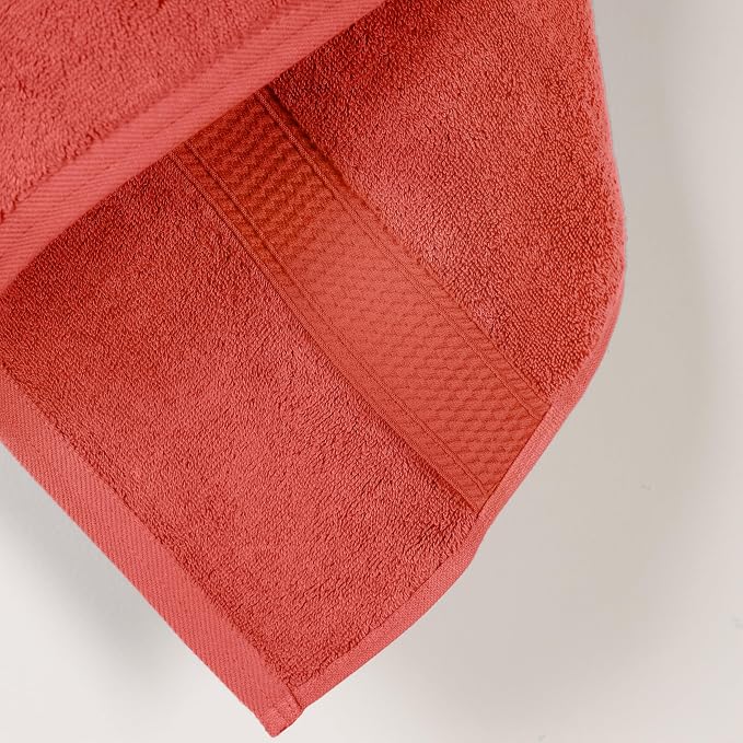 Superior Egyptian Cotton Plush & Absorbent, Bath Towel Set of 2, Coral | Quick Dry, Soft Luxury Towel Set, Bath Essentials for Bathroom, Guest Bath, Spa, 2 Piece Bath, Madeline Towels