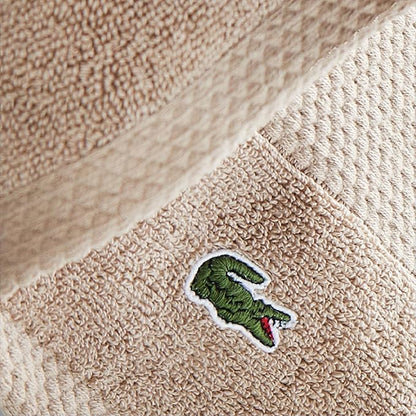 Lacoste Heritage 100% Supima Cotton Wash Cloth, Sand, 13" x 13" – Highly Absorbent & Quick Drying, Premium Super Soft Bath Towel, Bathroom Essential, Gift for All Occasions, Machine Washable