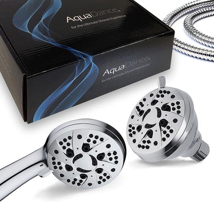 AquaDance Total Chrome High Pressure 3-way 48-setting Rain – Handheld Shower Head Combo – Angle Adjustable, Anti-Clog Jets, Tool-Free Installation - USA Standard Certified – Top U.S. Brand | Enjoy Two 6-Setting Rain & Hand Showerheads Separately or Tog...