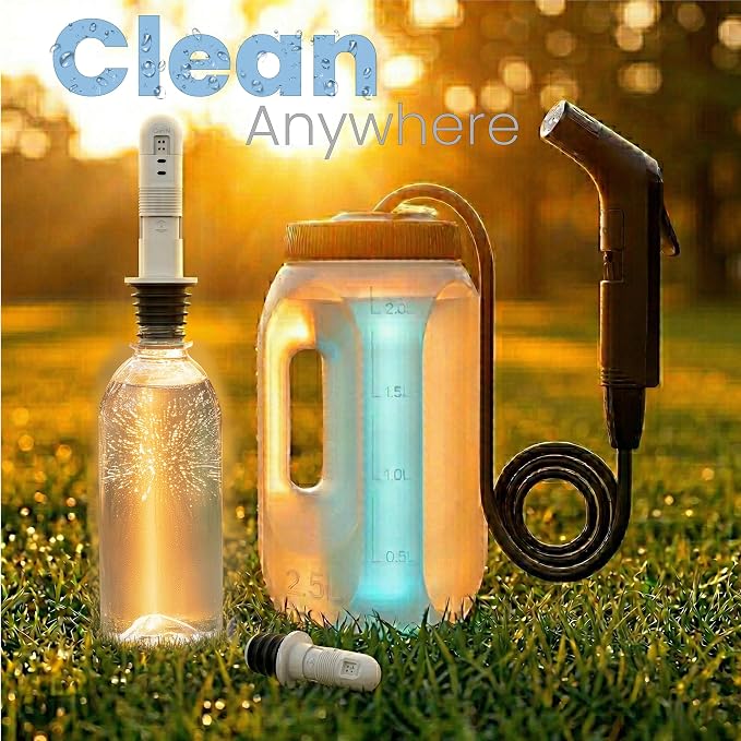 ESSUMAR Portable Bidet for Travel – 2.5L Electric Rechargeable Handheld Bidet Sprayer with 1.2m Hose, 2 Pressure Modes, USB-C, IPX6 Waterproof – Travel Bidet for Women, Men, Postpartum, Camping