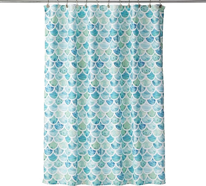 SKL Home Coastal Ocean Watercolor Scales Shower Curtain, Multi | Bright and colorful fabric design. Great for Airbnb, beach décor and everyday bathrooms. Machine washable.