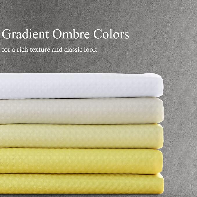Shower Curtain 72 inches Long for Bathroom 1 Panel Lemon Yellow | 6FT, Ombre Waffle, Shower Curtains with Hook, Water Repellent, Boho Farmhouse, Simple Modern Bath Decor, 72x72