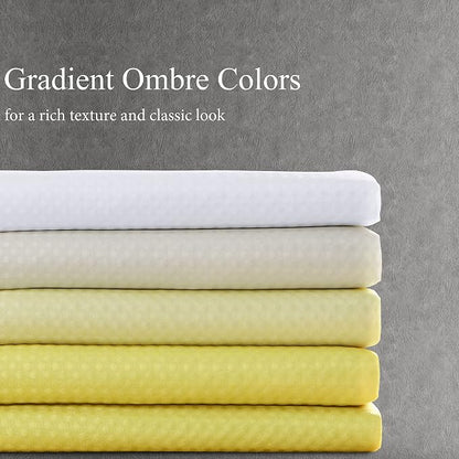 Shower Curtain 72 inches Long for Bathroom 1 Panel Lemon Yellow | 6FT, Ombre Waffle, Shower Curtains with Hook, Water Repellent, Boho Farmhouse, Simple Modern Bath Decor, 72x72