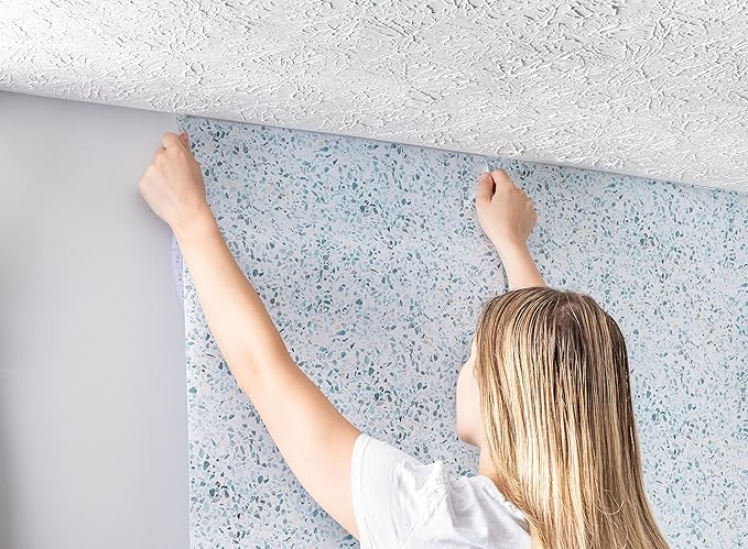 EasyLiner Peel & Stick Decor Removable Peel and Stick Wallpaper - Self Adhesive Decorative Shelf Paper for Cabinets, Walls, Resurfacing Projects - Adhesive Shelf Liner - 20in x 18ft - Sea Glass