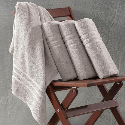 Hawmam Linen Ice Silver Bath Towels 4 Pack Soft and Absorbent, Premium Quality Perfect for Daily Use 100% Cotton Towel 600 GSM