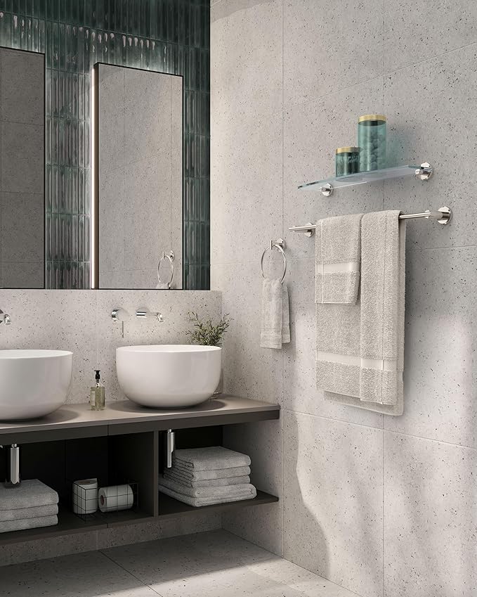Gatco 5475 Locke Single Robe Hook, Wall Mounted Hook for Bathroom Towels & Robes, Polished Nickel