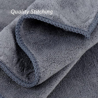 JML Bath Towels Set of 6, Oversized Large Microfiber Bath Towels for Adult Men Women, 30" x 60", Soft,Super Absorption, Perfect for Shower, Sauna, Yoga, Gym, Beach, Pool, Sport - Grey Floral Pattern