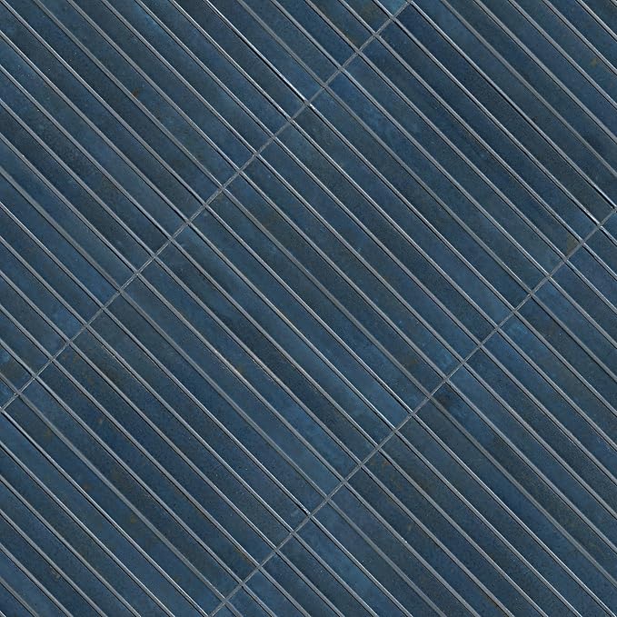 MSI Marino Deep Azure 5 in. x 10 in. Glossy Porcelain Fluted Wall Tile for Bathroom, Kitchen Backsplash, Accent Wall Tile, and Shower Wall Tile