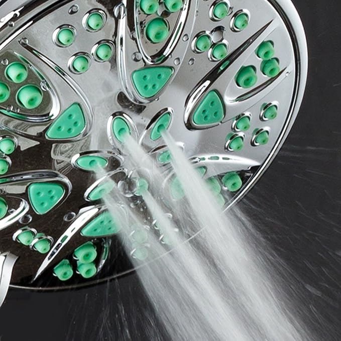 AquaDance Antimicrobial – Anti-Clog High-Pressure 6-Setting Shower Head with Microban Nozzle Protection from Growth of Mold, Mildew & Bacteria for Stronger Shower! 4" Coral Green | More Power, Better Shower Hygiene! Lifetime Antimicribial Nozzle Protec...
