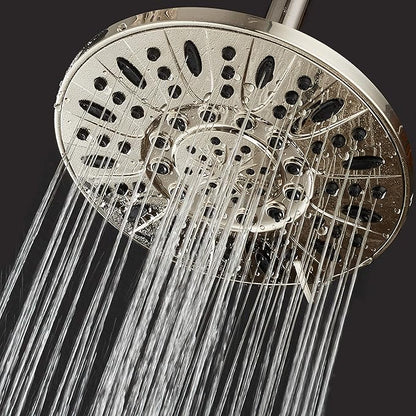 AquaDance Brushed Nickel High Pressure 6-Setting 7" Rain Shower Head – Angle Adjustable, Anti-Clog Showerhead Jets, Tool-Free Installation-USA Standard Certified-Top U.S. Brand – 1.8 GPM