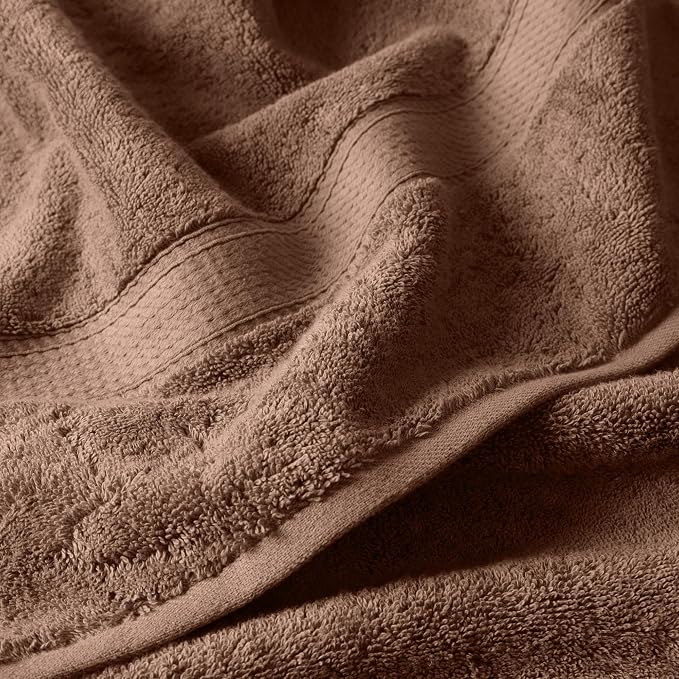 Superior Egyptian Cotton Plush & Absorbent, Bath Towel Set of 4, Chocolate | Quick Dry, Soft Luxury Towel Set, Bath Essentials for Bathroom, Guest Bath, Spa, 4 Piece Bath, Madeline Towels