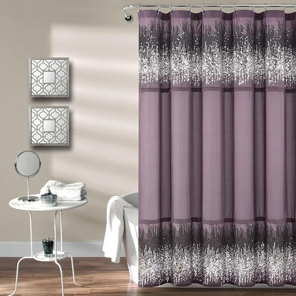 Lush Decor Shimmer Sequins Shower Curtain Single 70" W x 72" L Silver - Sequin Shower Curtains for Bathroom - Modern Glam Bathroom Curtains