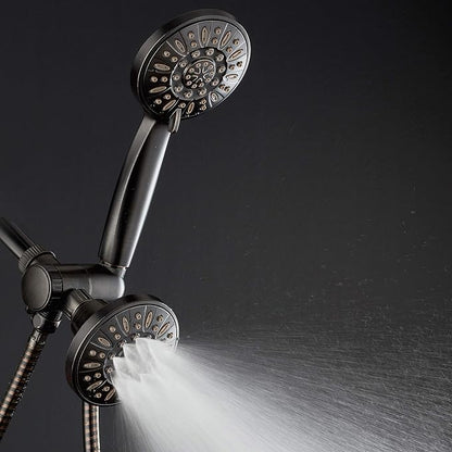 AquaDance Oil Rubbed Bronze Premium High Pressure 48 3-Way Combo for The Best of Both Worlds – Enjoy Luxurious Rain Head and 6-Setting Hand Held Shower Separately or Together | Enjoy Two 6-Setting Rain & Hand Showerheads Separately or Together for the ...