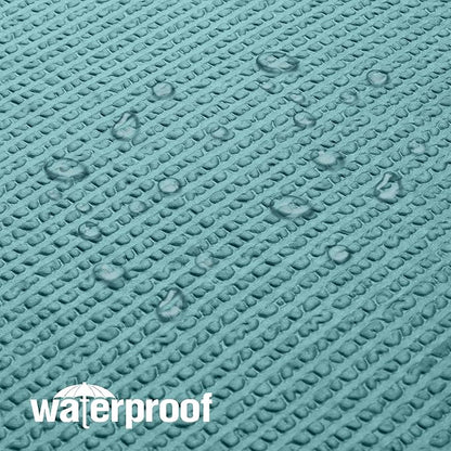OVZME Turquoise Stall Fabric Shower Curtain 36 x 72 Inch, Soft Waffle Small Shower Curtain for Bathroom with Texture for Narrow Stall Size, Machine Washable Water Resistance, Hotel Style