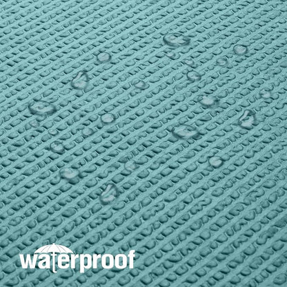 Extra Long Turquoise Shower Curtain 72 x 96 Inch, 3D Embossed Texture Fabric Bathroom Shower Curtain, Large Hotel Bath Curtain with 12 Holes, Washable Cloth Shower Curtains