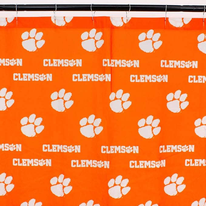 Everything Comfy Clemson Tigers Bright and Colorful Shower Curtain Cover 70" x 72"