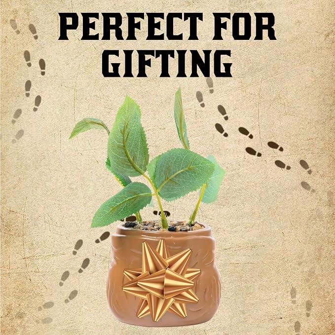 Silver Buffalo Harry Potter Mandrake Face, Artificial Faux Planter | Decorative, Greenery Plant in, Ceramic Pot