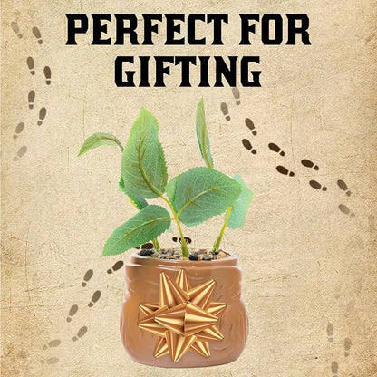 Silver Buffalo Harry Potter Mandrake Face, Artificial Faux Planter | Decorative, Greenery Plant in, Ceramic Pot