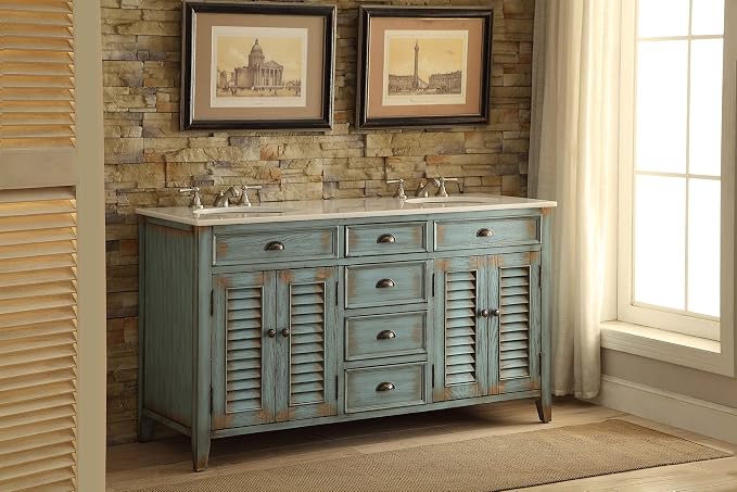 60” Cottage look Abbeville Bathroom Double Sink Bathroom Vanity CF88323-60BU