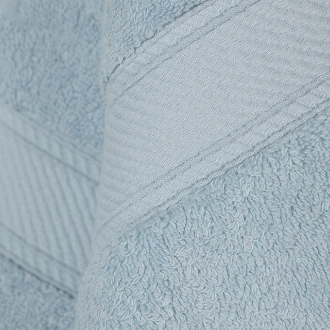 SUPERIOR Egyptian Cotton Plush & Absorbent, Bath Towel Set of 2, Light Blue | Quick Dry, Soft Luxury Towel Set, Bath Essentials for Bathroom, Guest Bath, Spa, 2 Piece Bath, Madeline Towels